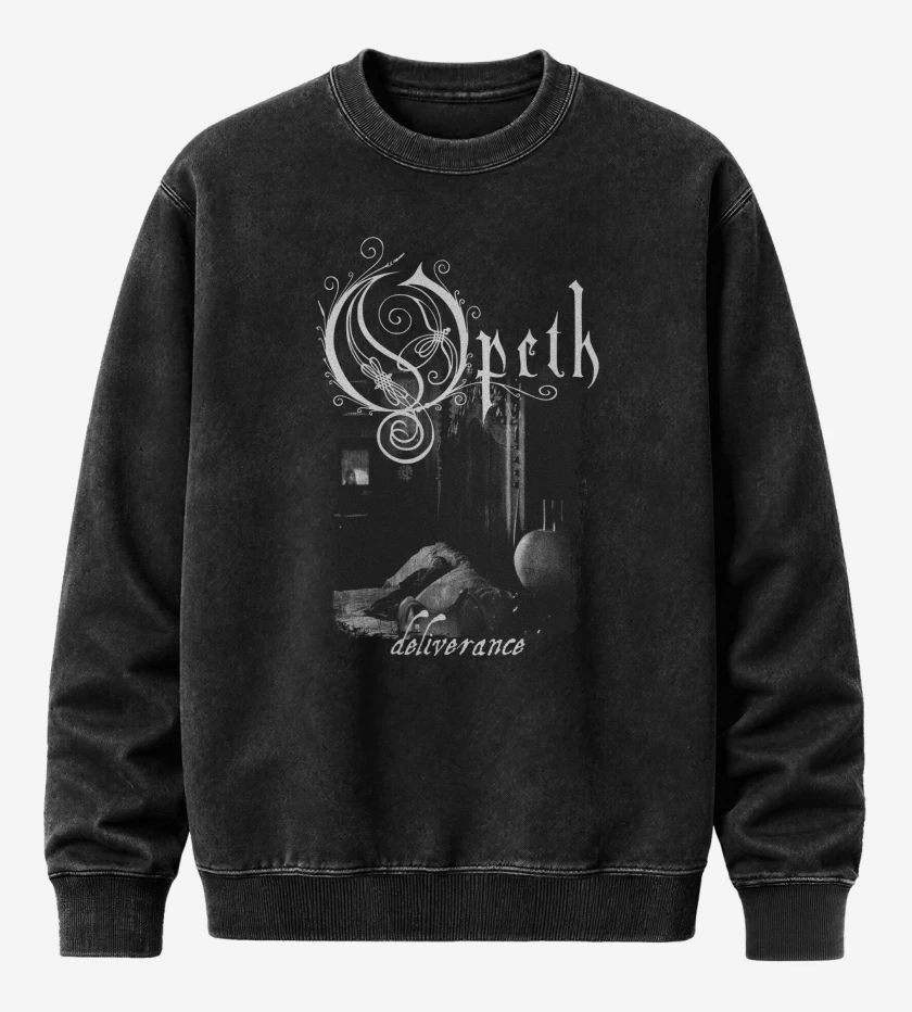 Poleron Polo Acid Wash Negro de Opeth Deliverance