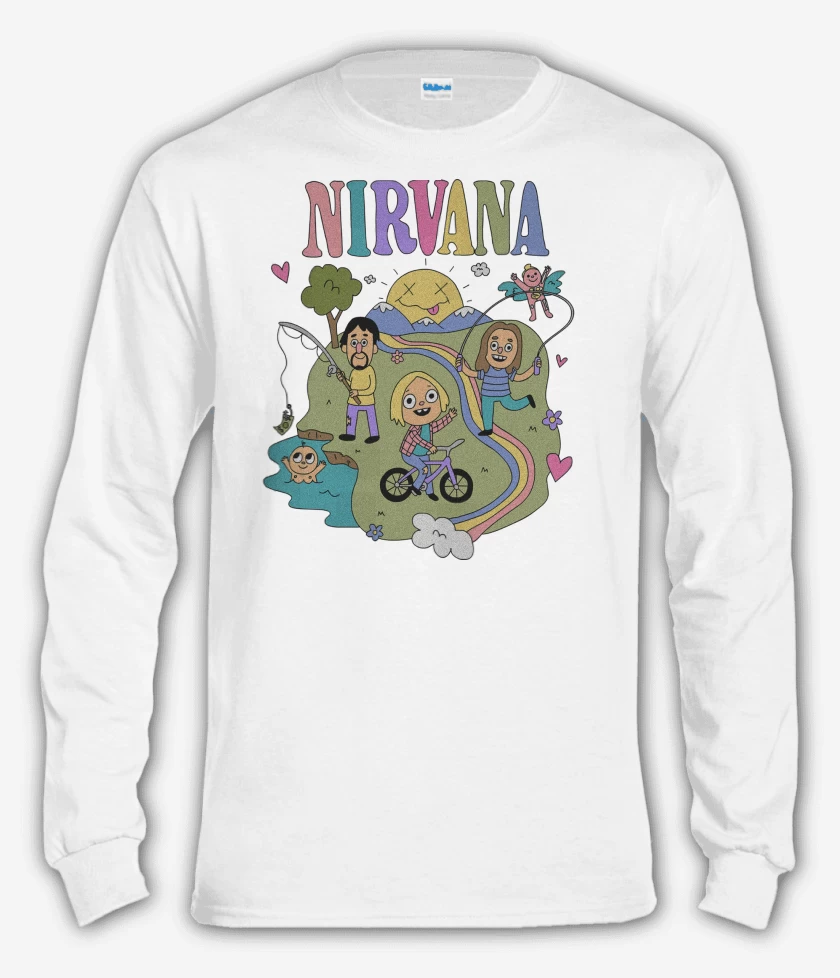 Polera manga larga Blanco de Happy Nirvana