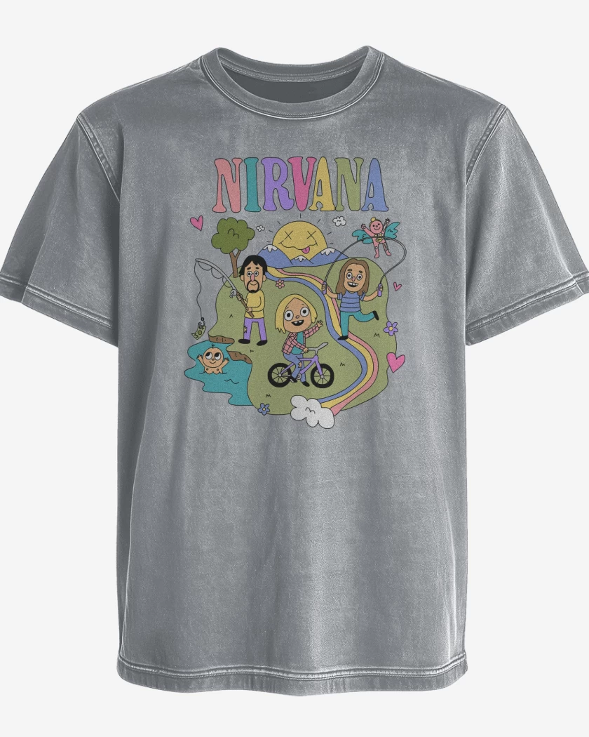 Polera desgastada Happy Nirvana