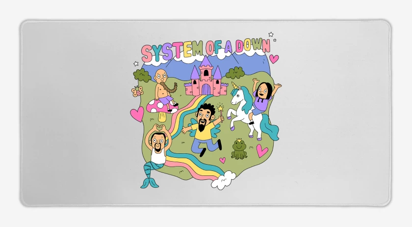 Mouse pad Gamer Blanco de Happy System of a Down