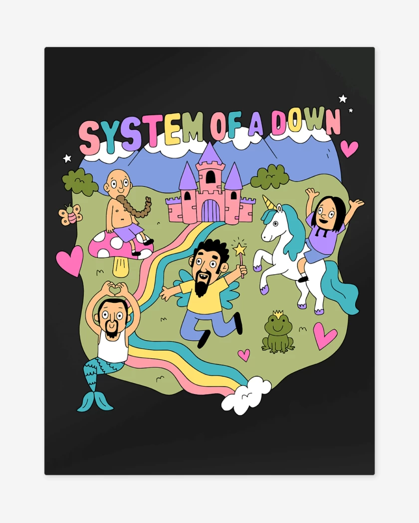 Print metalico Negro de Happy System of a Down