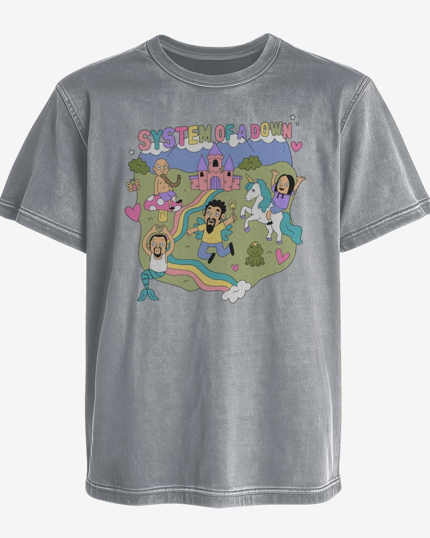 Polera desgastada Happy System of a Down