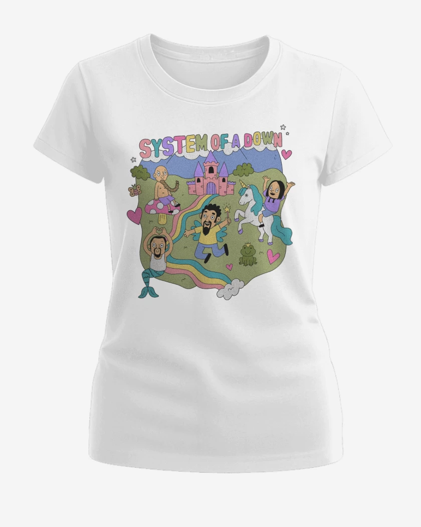 Polera de Mujer Blanco de Happy System of a Down
