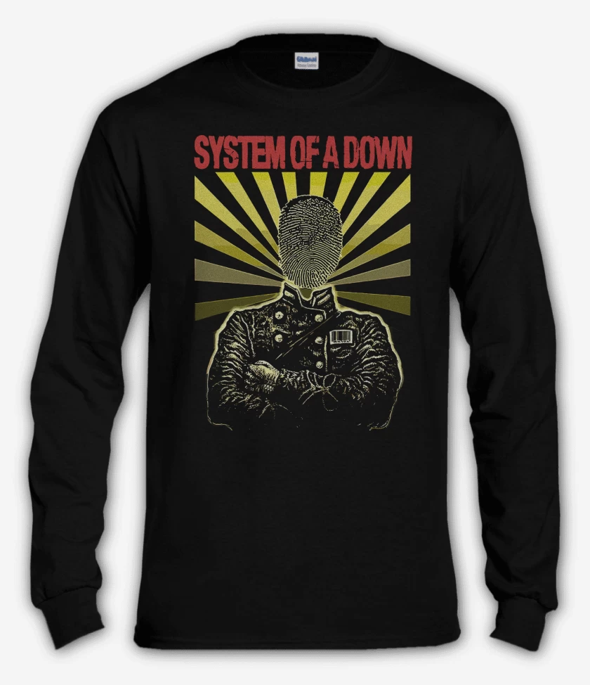 Polera manga larga Negro de System of a Down Dactilar