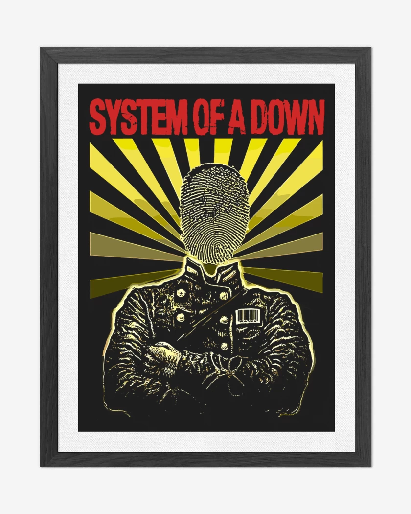Cuadro decorativo Negro de System of a Down Dactilar