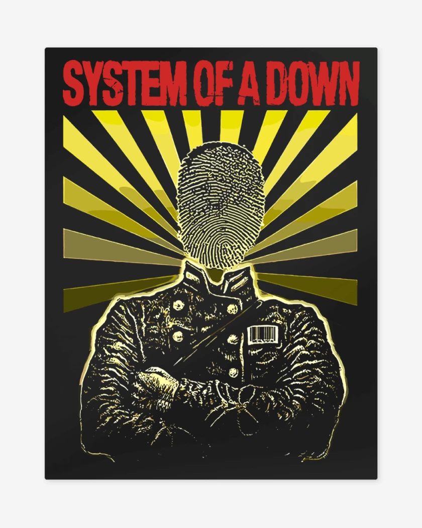 Print metalico Negro de System of a Down Dactilar