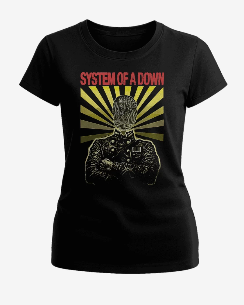 Polera de Mujer Negro de System of a Down Dactilar