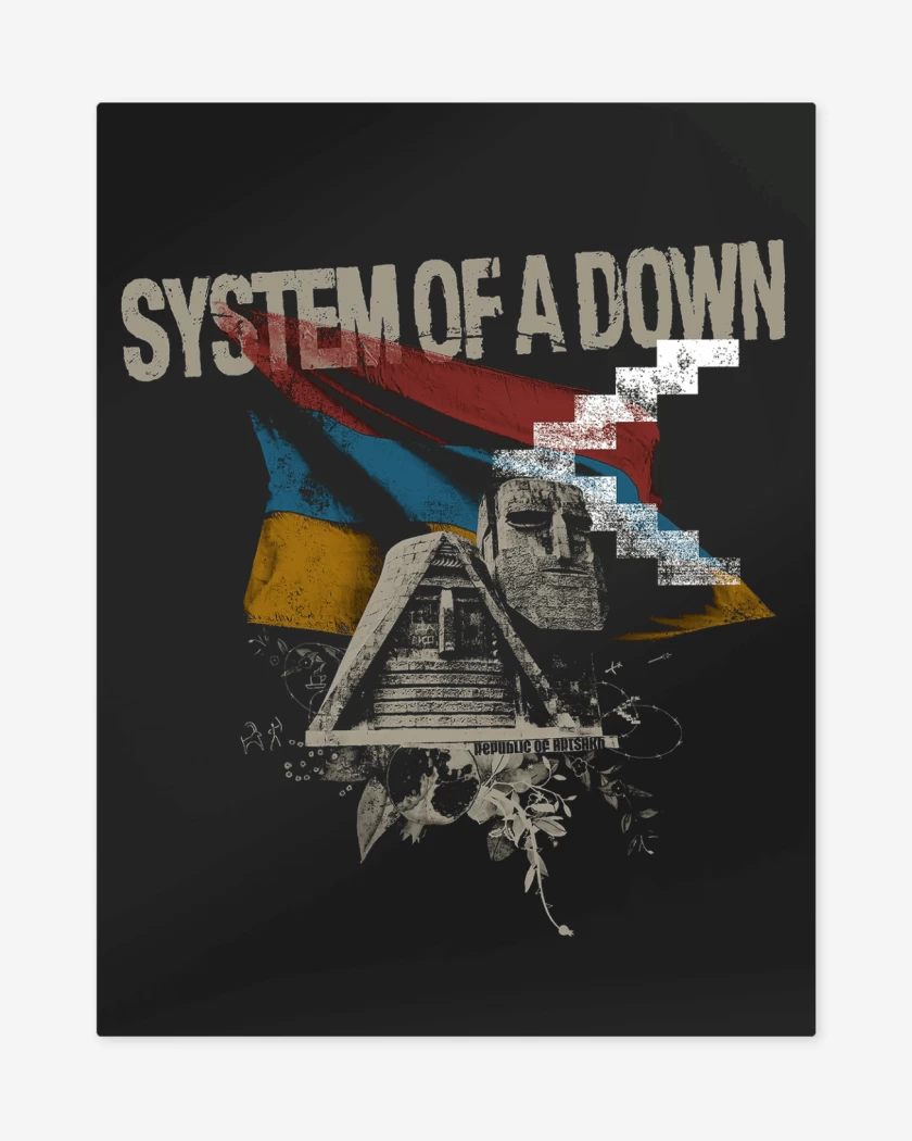 Print metalico Negro de System of a Down LATAM