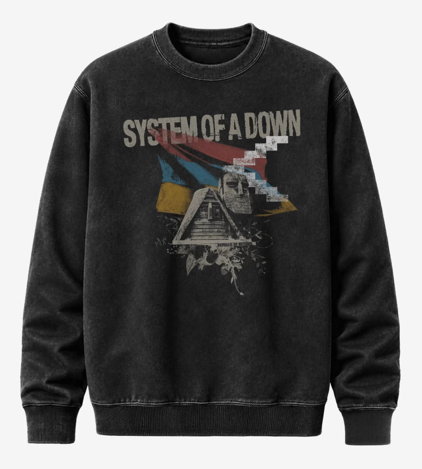 Poleron Polo Acid Wash Negro de System of a Down LATAM