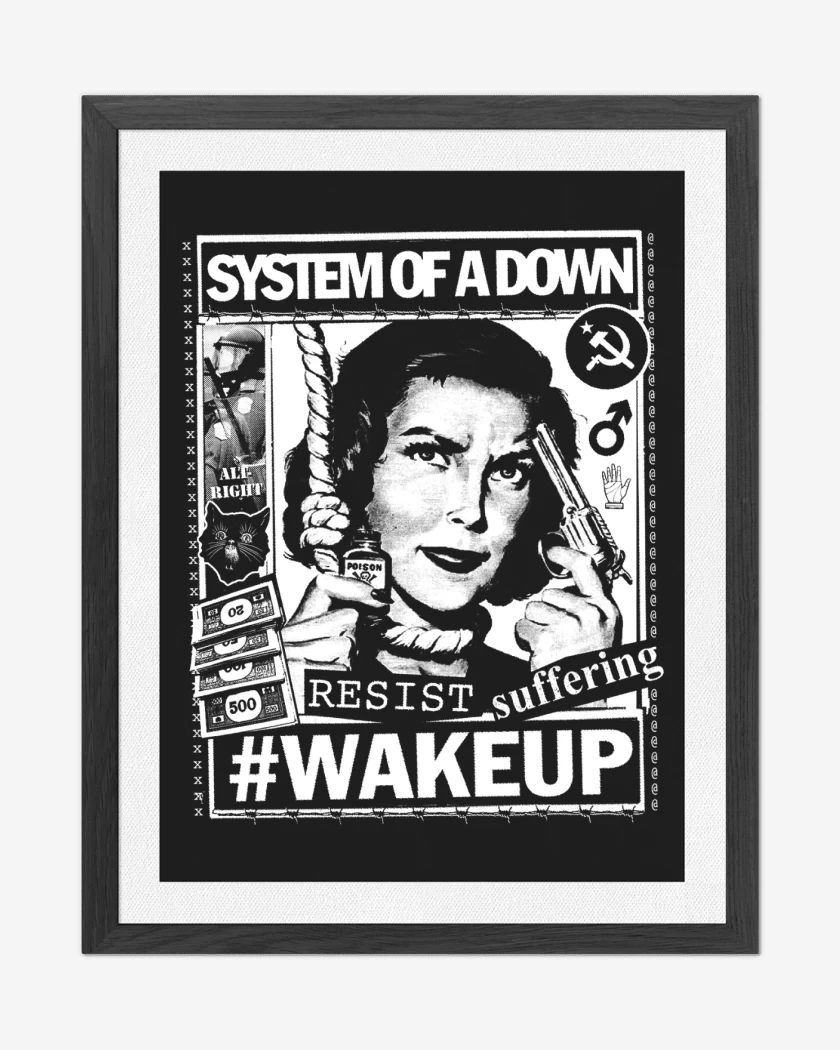 Cuadro decorativo Negro de System of a Down Wake Up