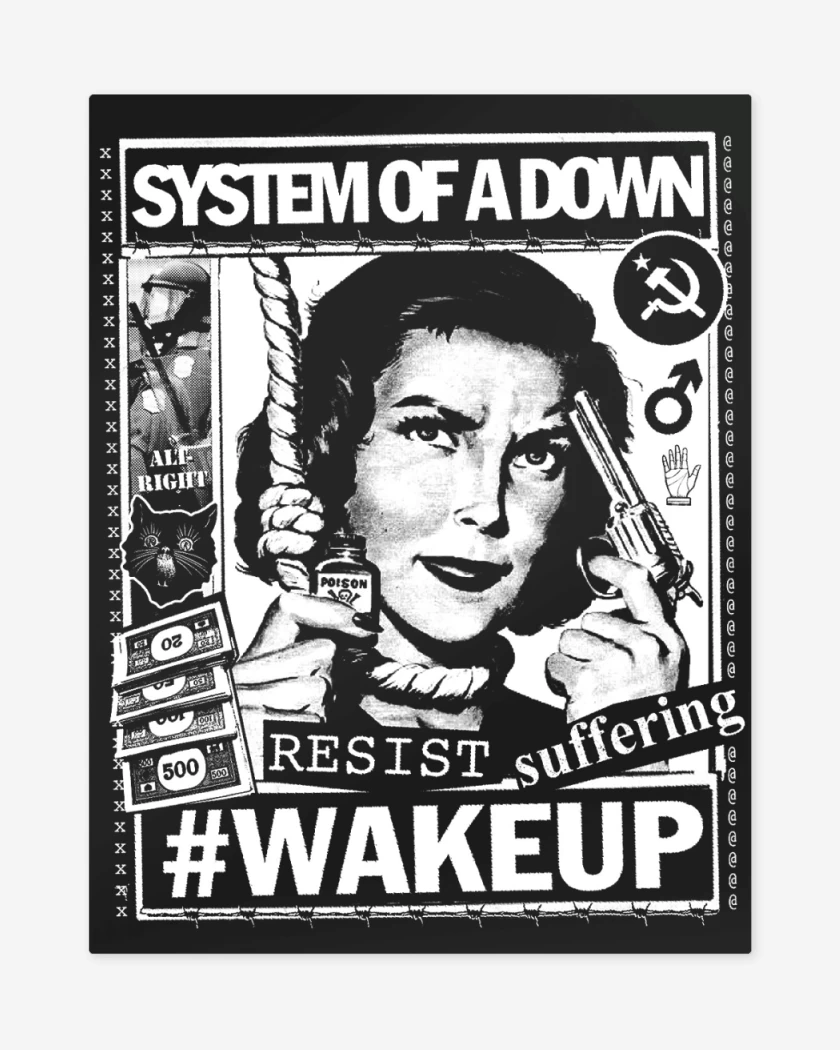 Print metalico Negro de System of a Down Wake Up