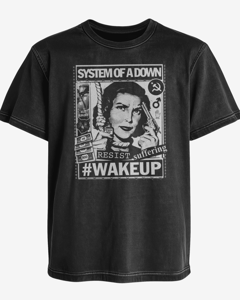 Polera desgastada System of a Down Wake Up