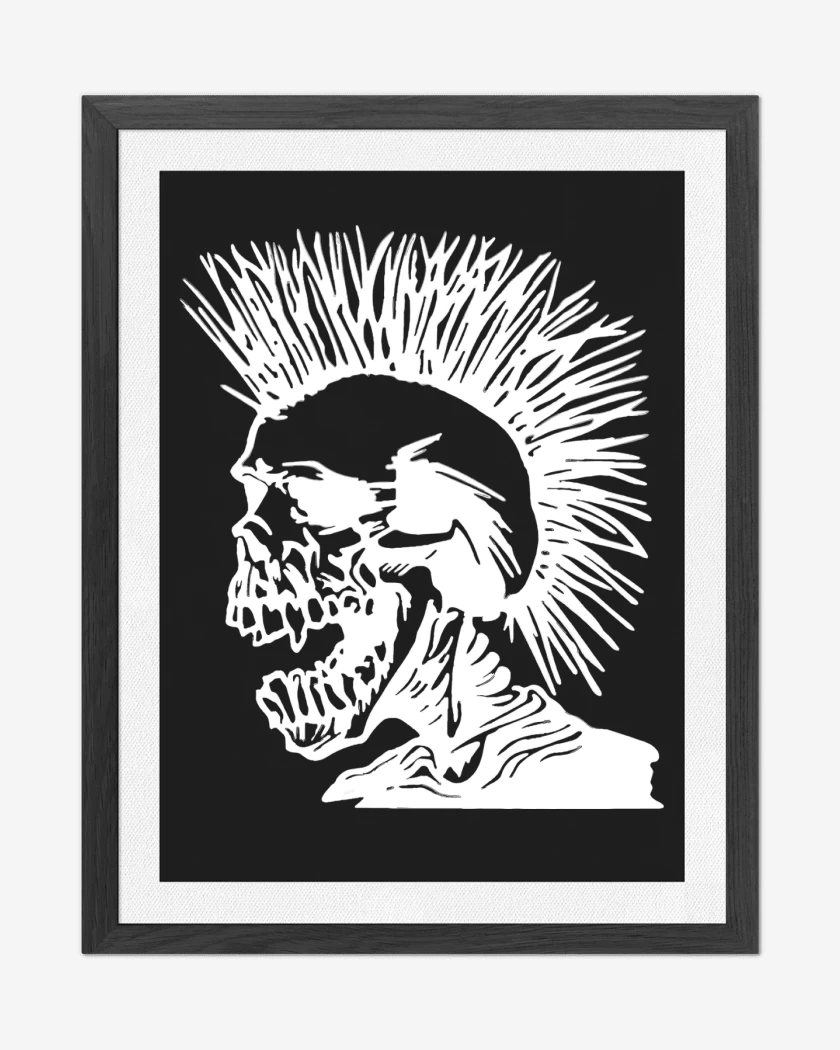 Cuadro decorativo Negro de The Exploited Calavera Punk 