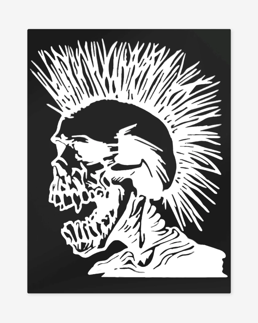 Print metalico Negro de The Exploited Calavera Punk 