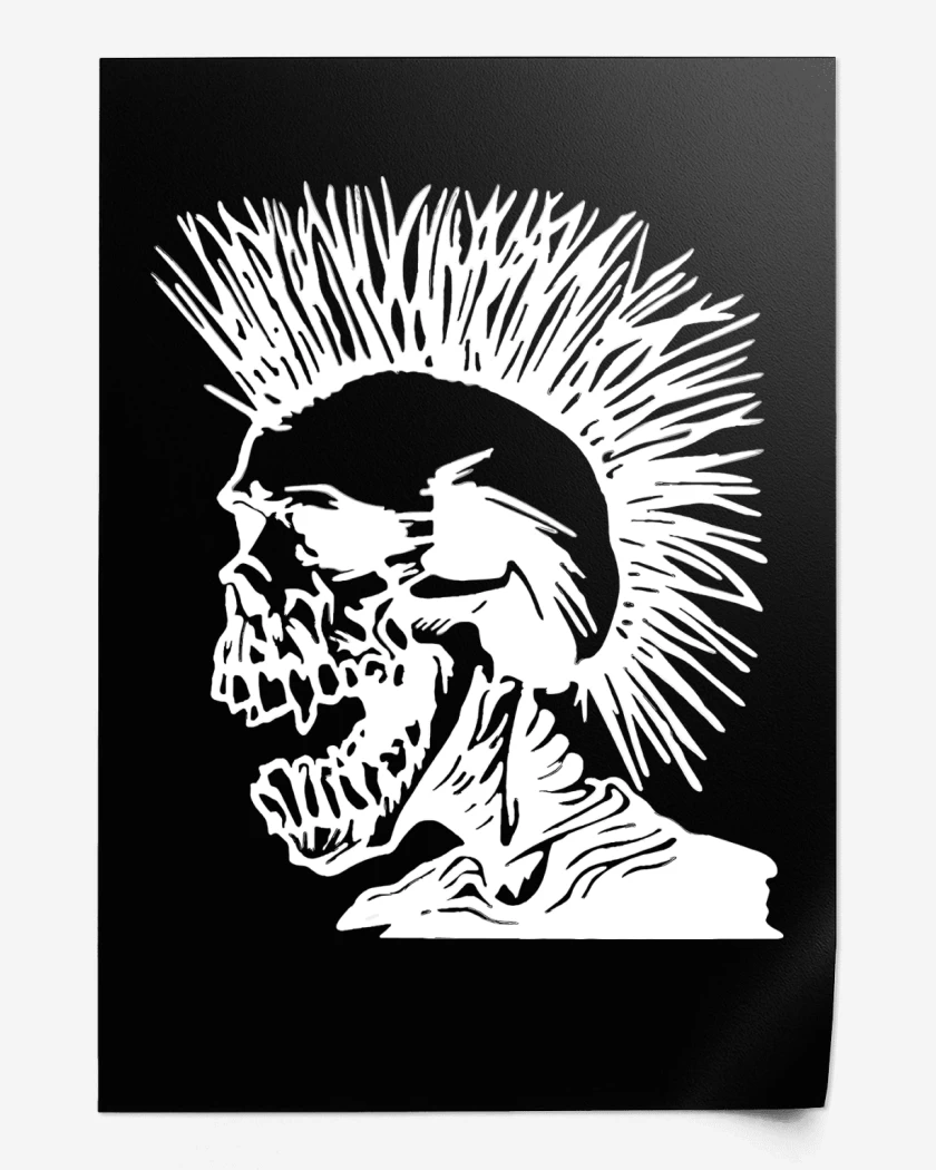 Print Negro de The Exploited Calavera Punk 