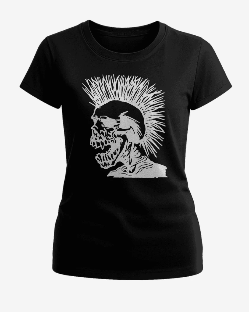 Polera de Mujer Negro de The Exploited Calavera Punk 