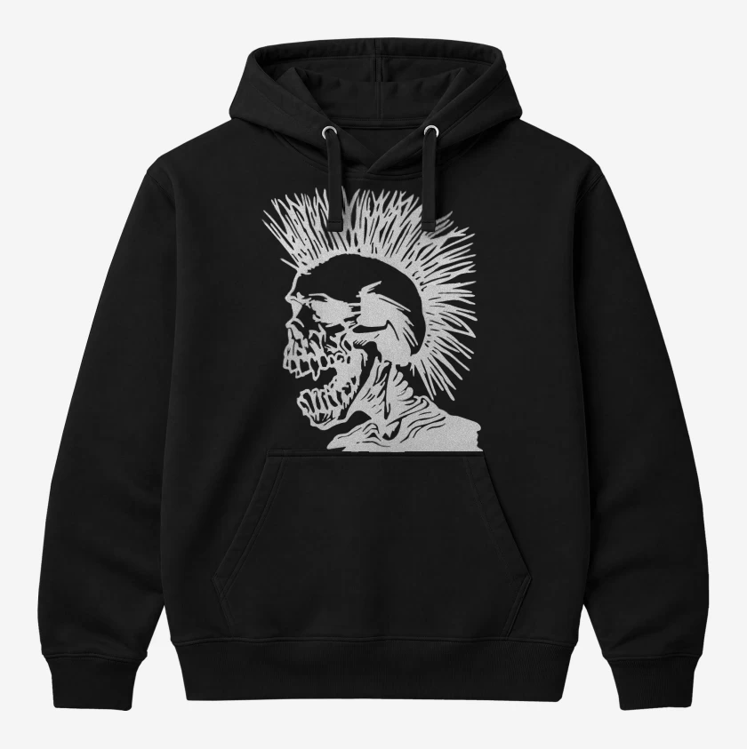 Polerón Canguro Negro de The Exploited Calavera Punk 