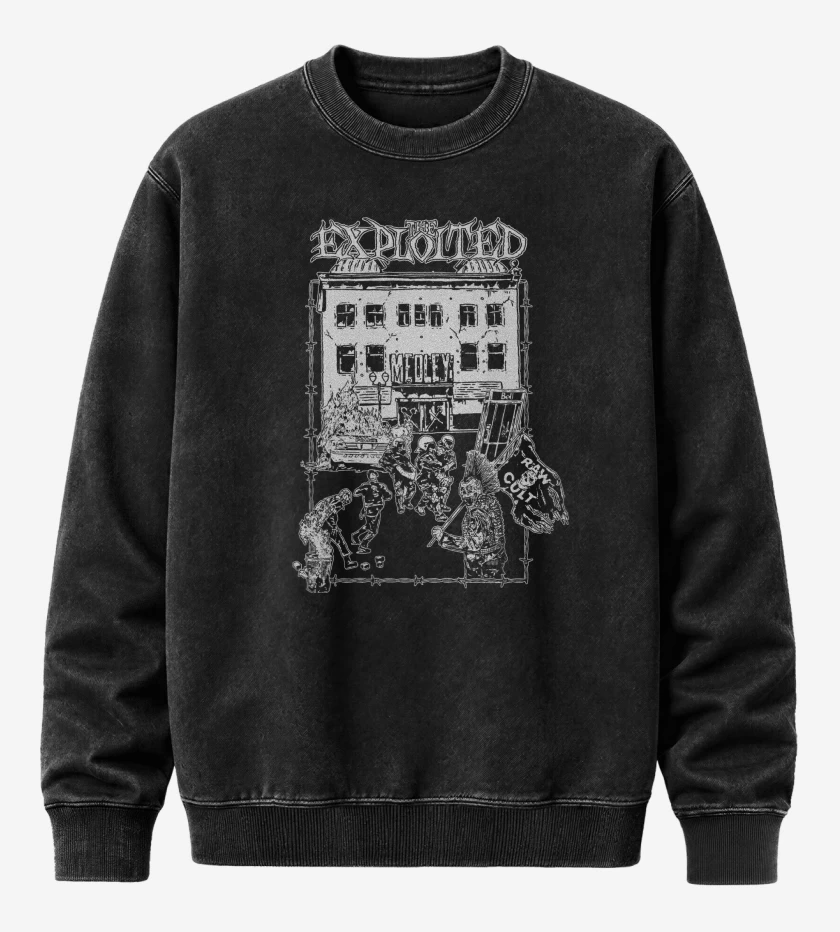 Poleron Polo Acid Wash Negro de The Exploited Medley