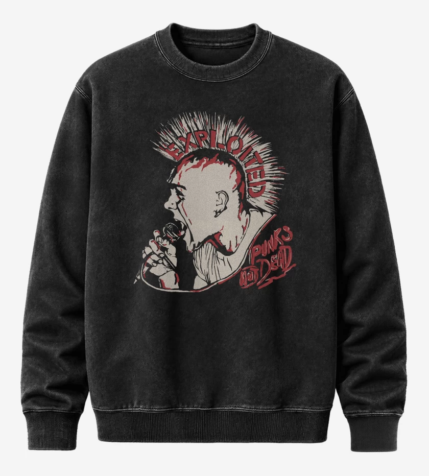Poleron Polo Acid Wash Negro de The Exploited Wattie