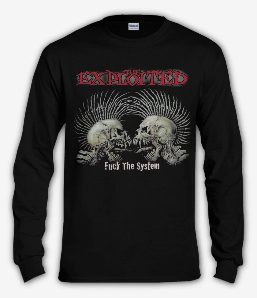 Polera manga larga Negro de The Exploited Fuck the System