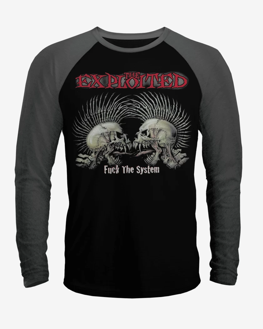 Polera Raglan The Exploited Fuck the System