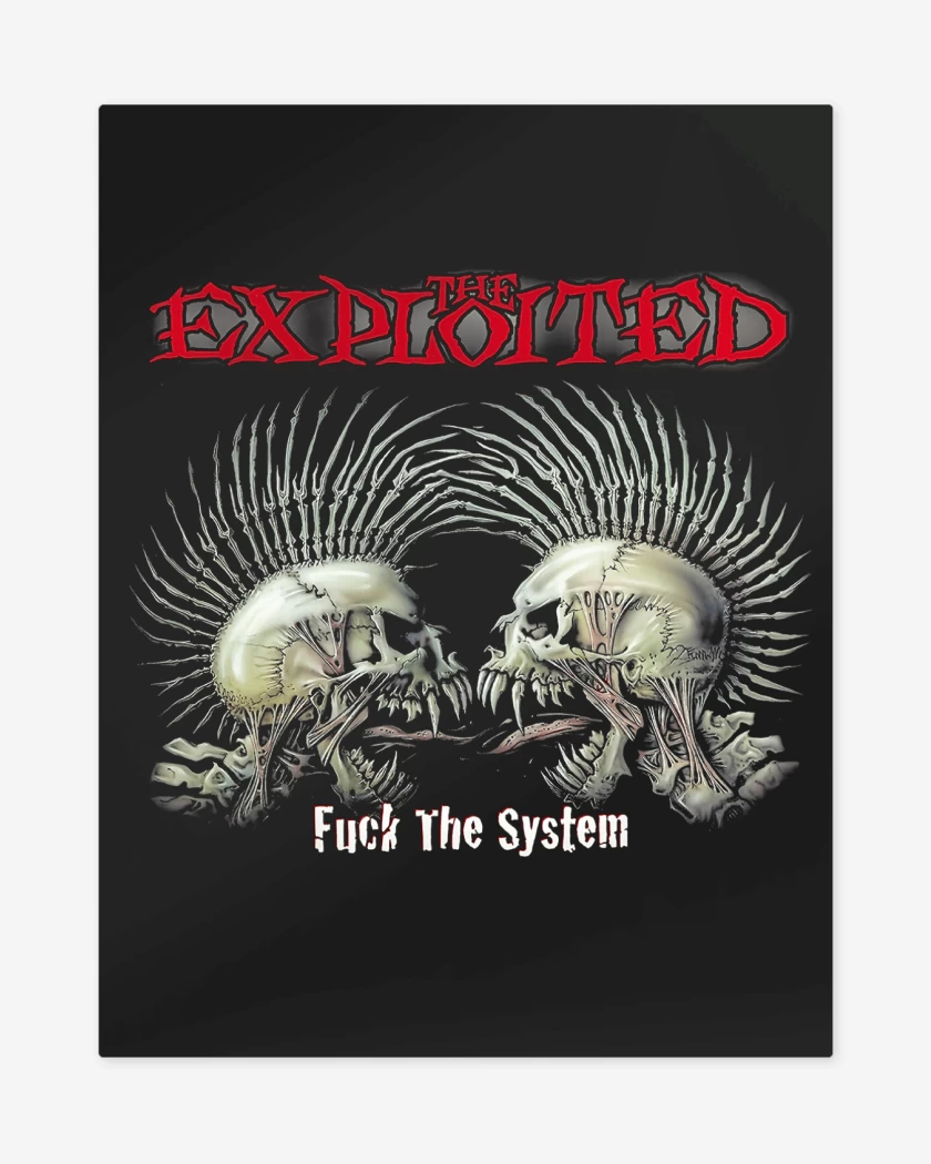 Print metalico Negro de The Exploited Fuck the System