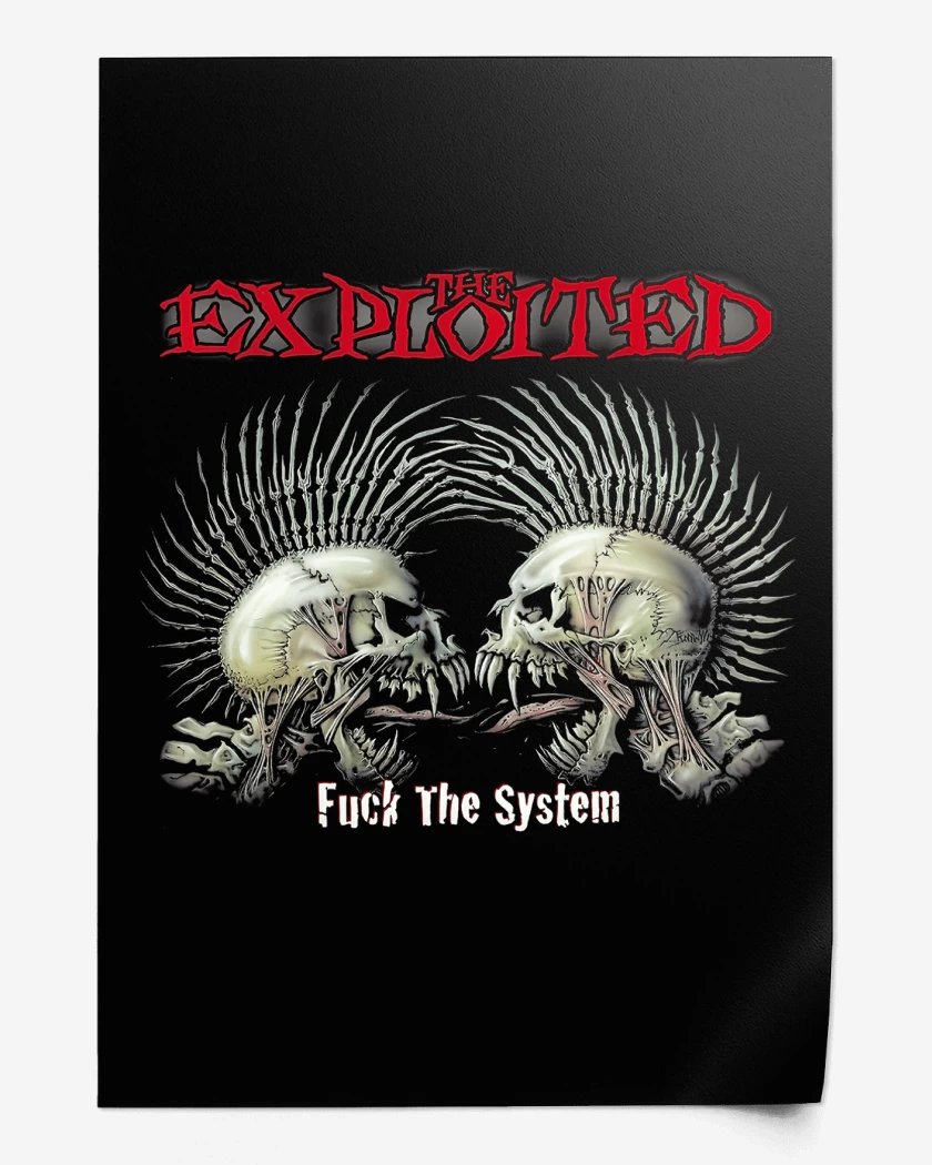Print Negro de The Exploited Fuck the System
