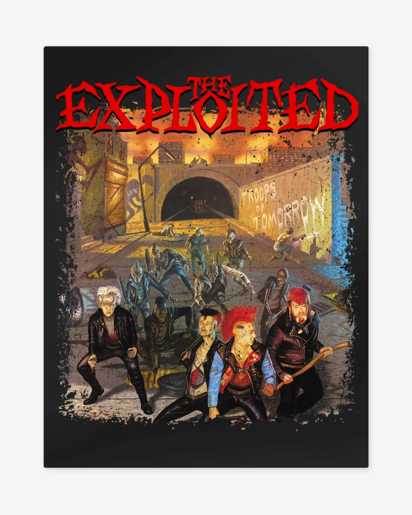 Print metalico Negro de The Exploited Troops of Tomorrow