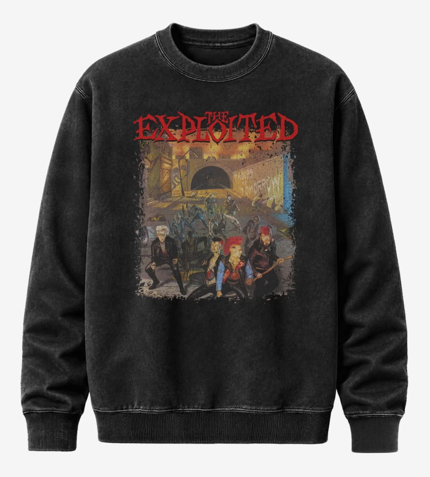 Poleron Polo Acid Wash Negro de The Exploited Troops of Tomorrow
