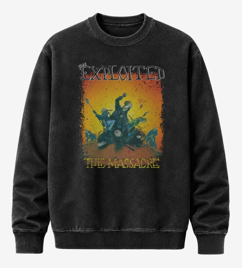 Poleron Polo Acid Wash Negro de The Exploited The Massacre