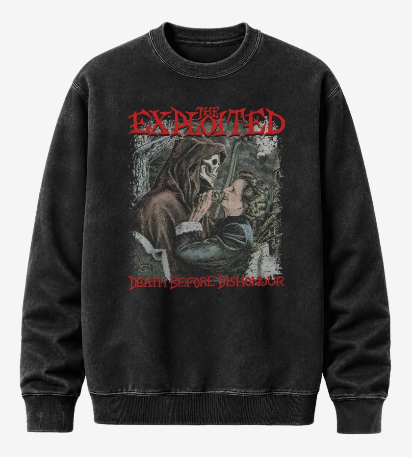 Poleron Polo Acid Wash Negro de The Exploited Death Before