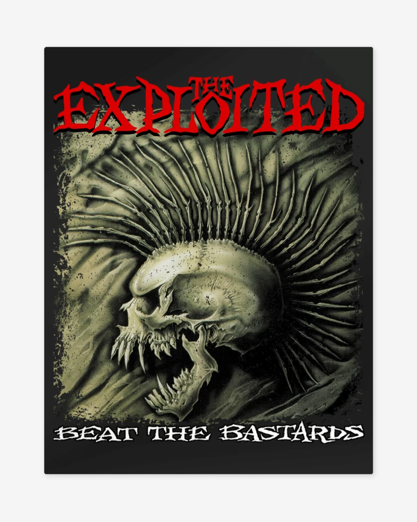 Print metalico Negro de The Exploited Beat the Bastards