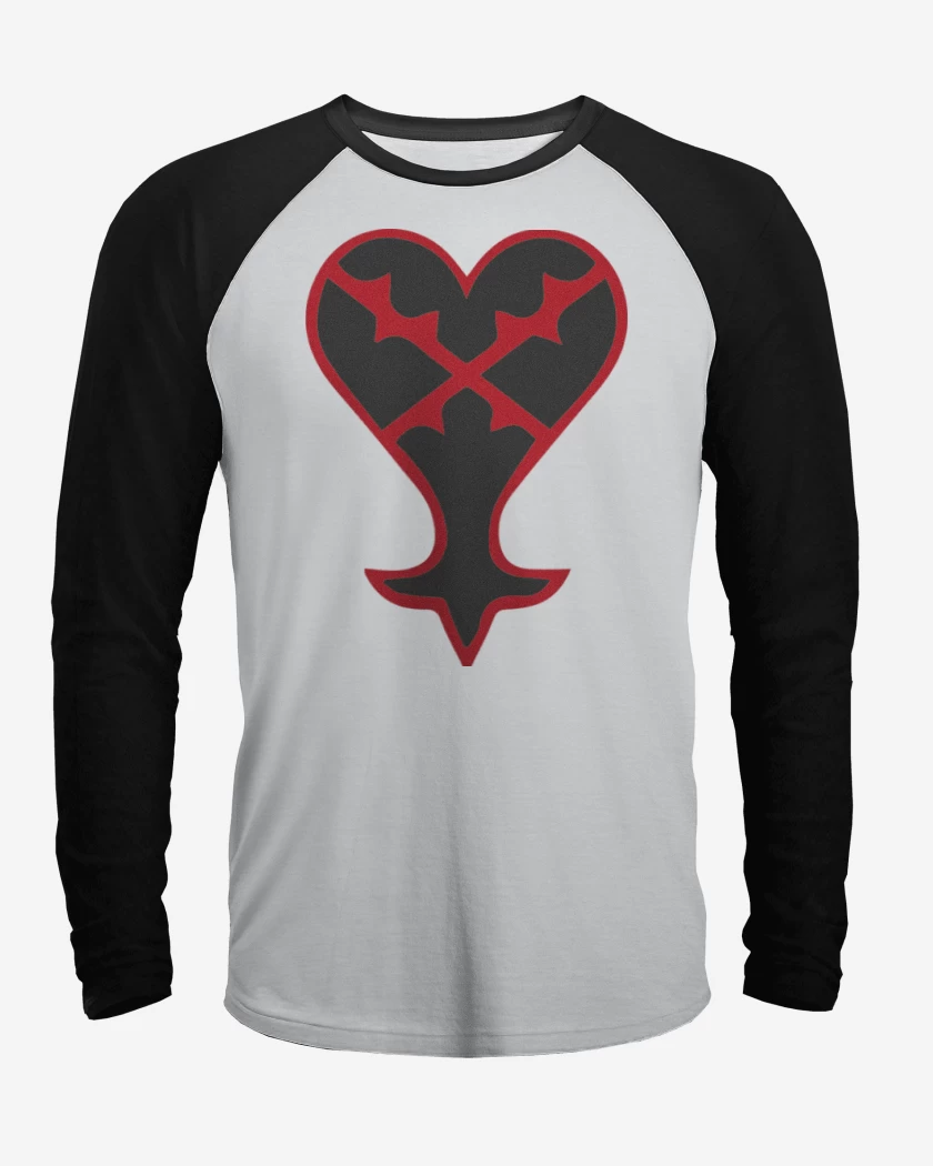 Polera Raglan Blanco / Negro de Kingdom heart