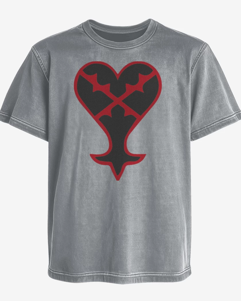 Polera desgastada Gris Melange de Kingdom heart