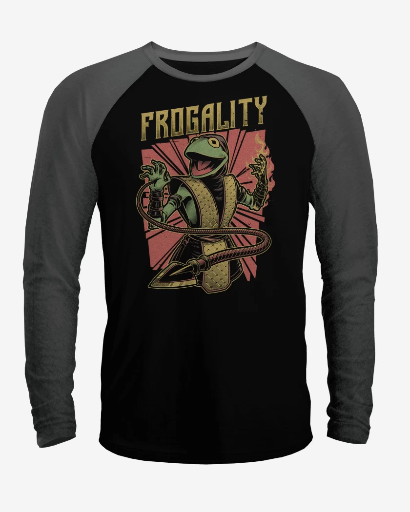 Polera Raglan Negro / Negro Heather de Frogality