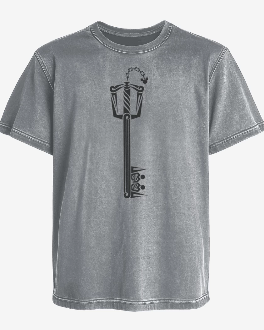Polera desgastada Gris Melange de Keyblade