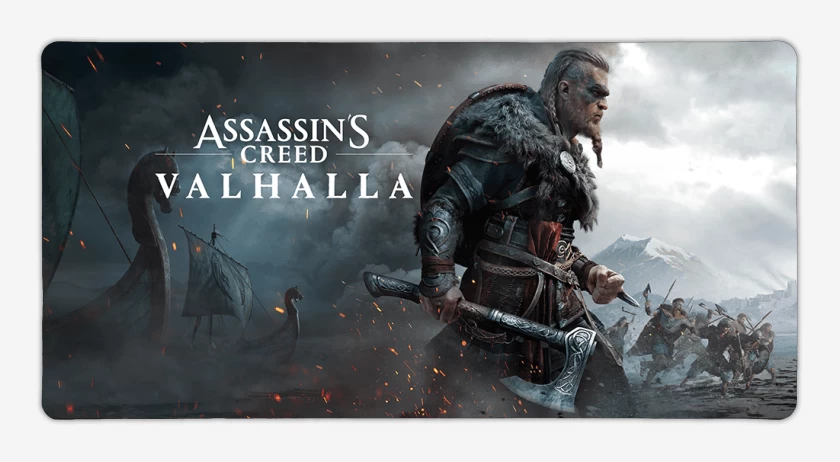 Mouse pad Gamer Negro de Assasins Creed Valhalla
