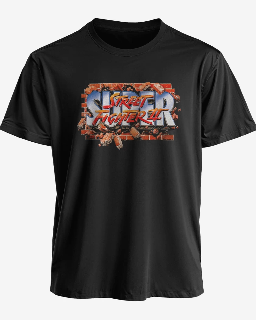 Polera premium Negro de Super street fighter II snes