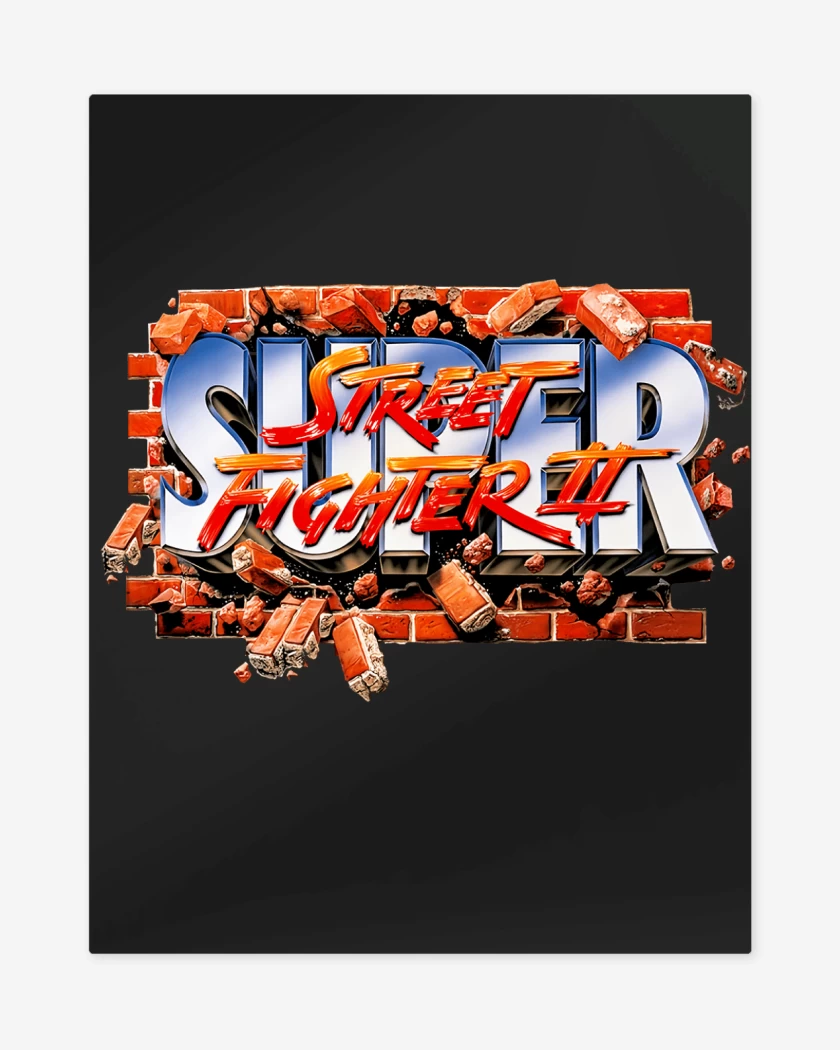 Print metalico Negro de Super street fighter II snes