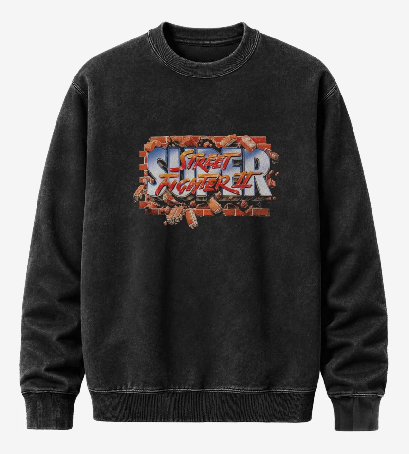 Poleron Polo Acid Wash Negro de Super street fighter II snes