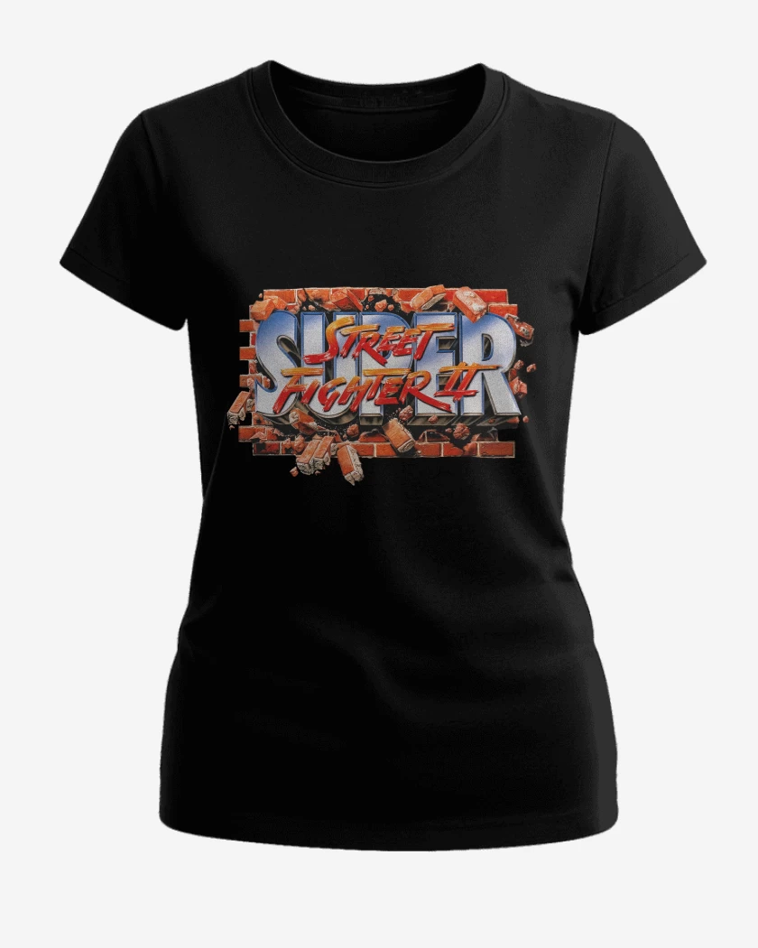 Polera de Mujer Negro de Super street fighter II snes