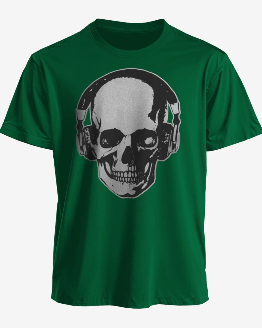 Polera Calavera Audifonos