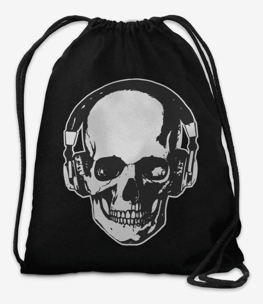 Mochila Negro de Calavera Audifonos