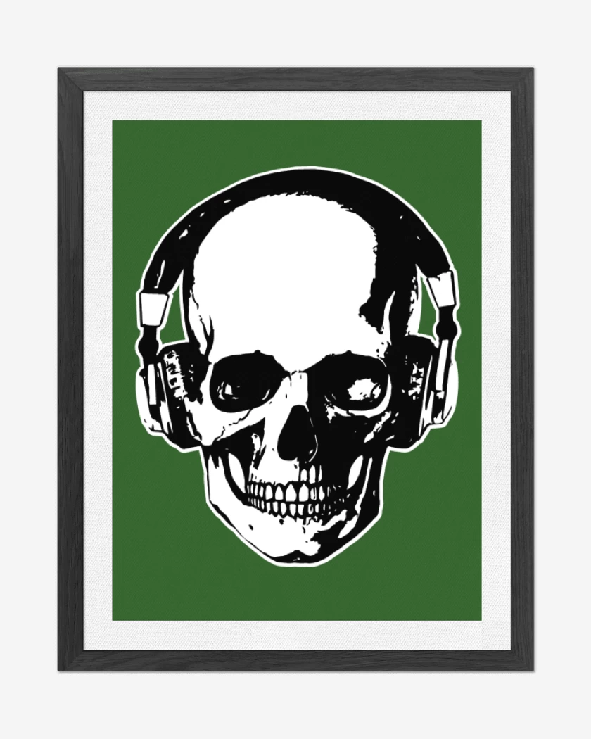 Cuadro decorativo Verde jade de Calavera Audifonos