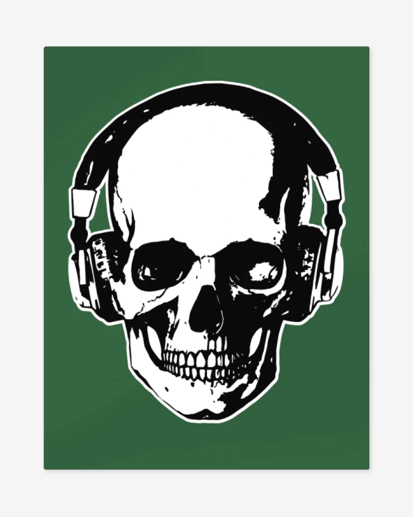 Print metalico Verde jade de Calavera Audifonos