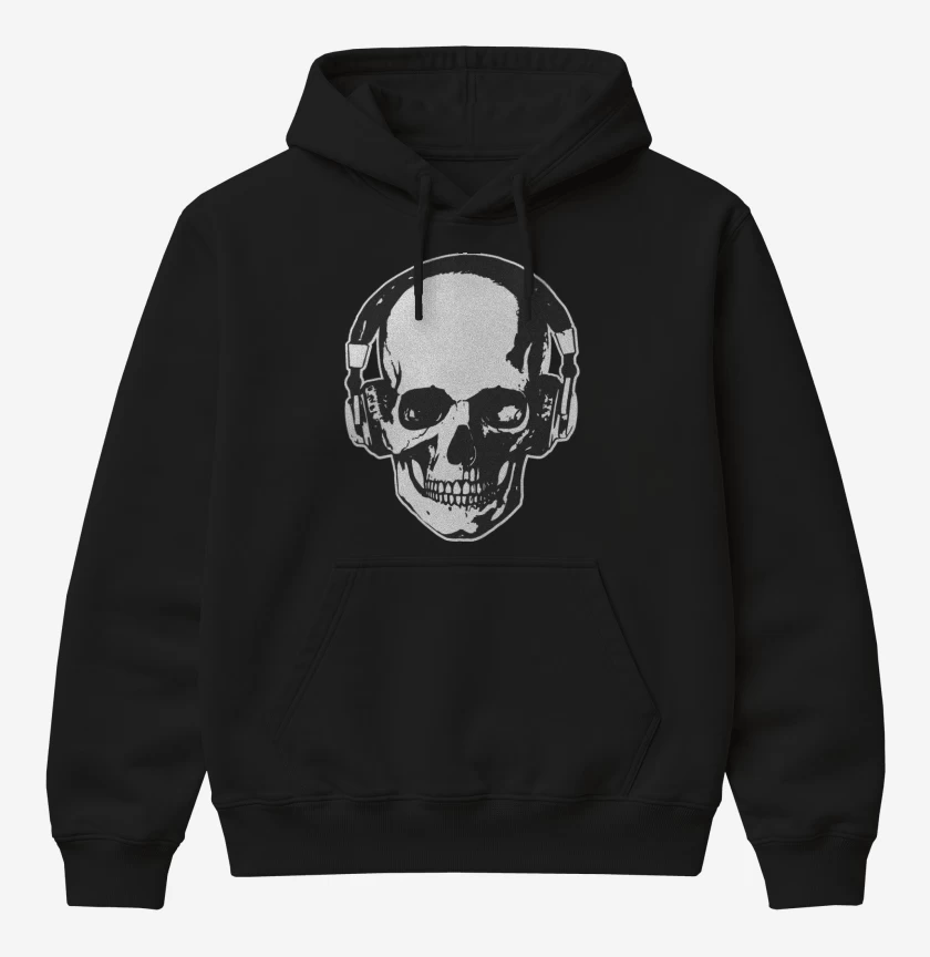 Poleron Canguro básico Calavera Audifonos