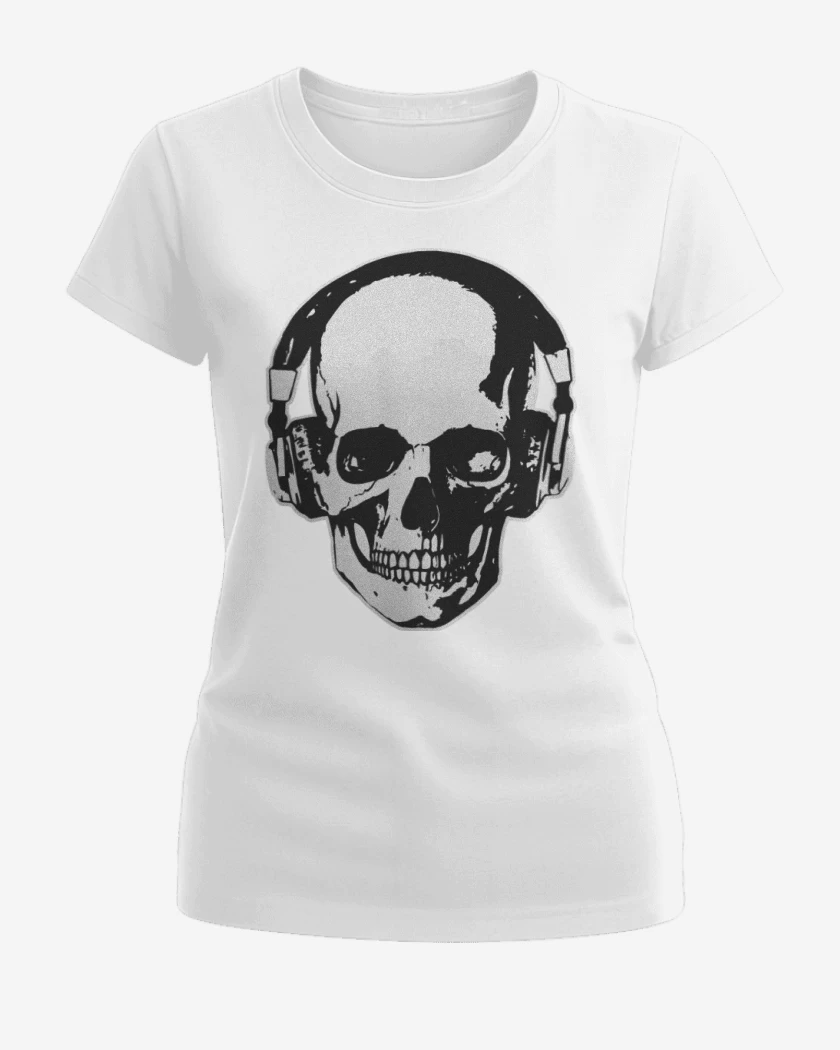 Polera de Mujer Blanco de Calavera Audifonos