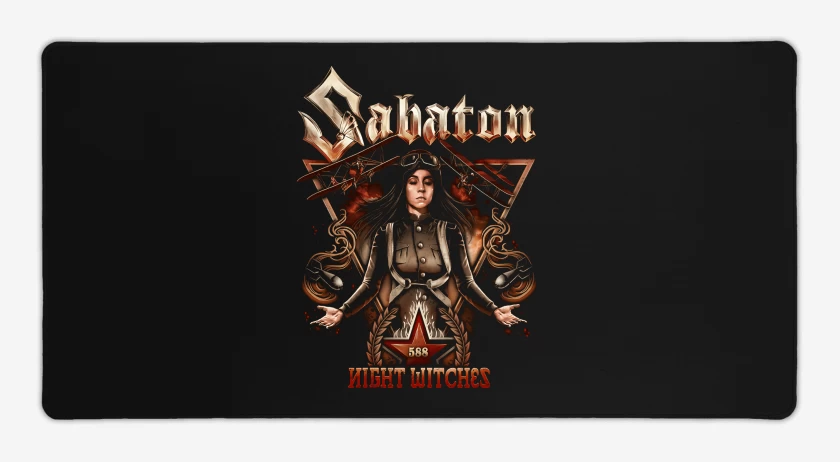 Mouse pad Gamer Negro de Sabaton Night Witches