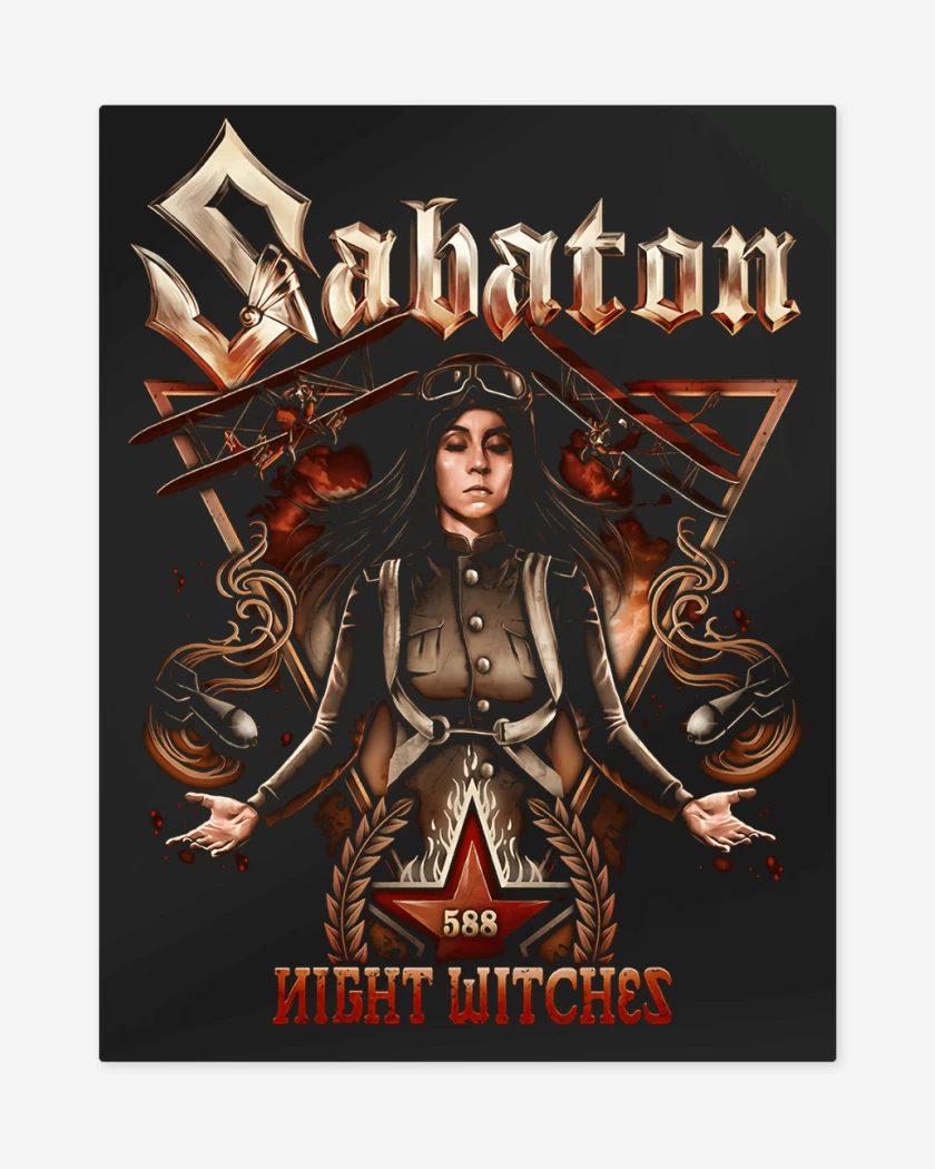 Print metalico Negro de Sabaton Night Witches