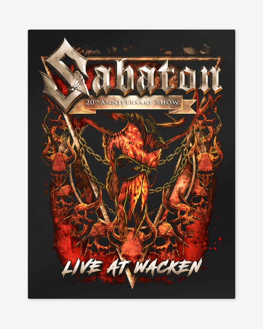 Print metalico Negro de Sabaton Live at Wacken